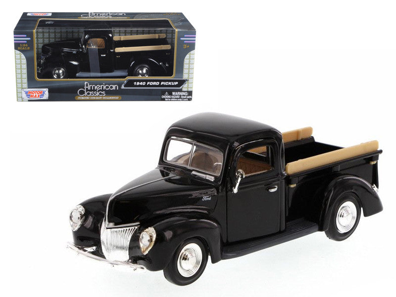 1940 Ford Pickup Truck Black 1/24 Diecast Model Car by Motormax-0