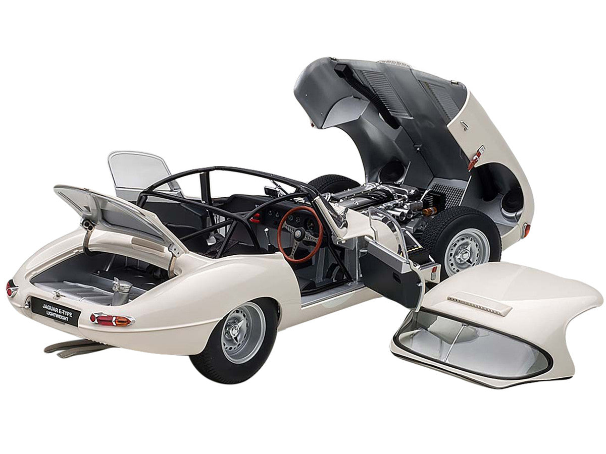 Jaguar Lightweight E Type Roadster RHD (Right Hand Drive) White 1/18 Model Car by Autoart-1