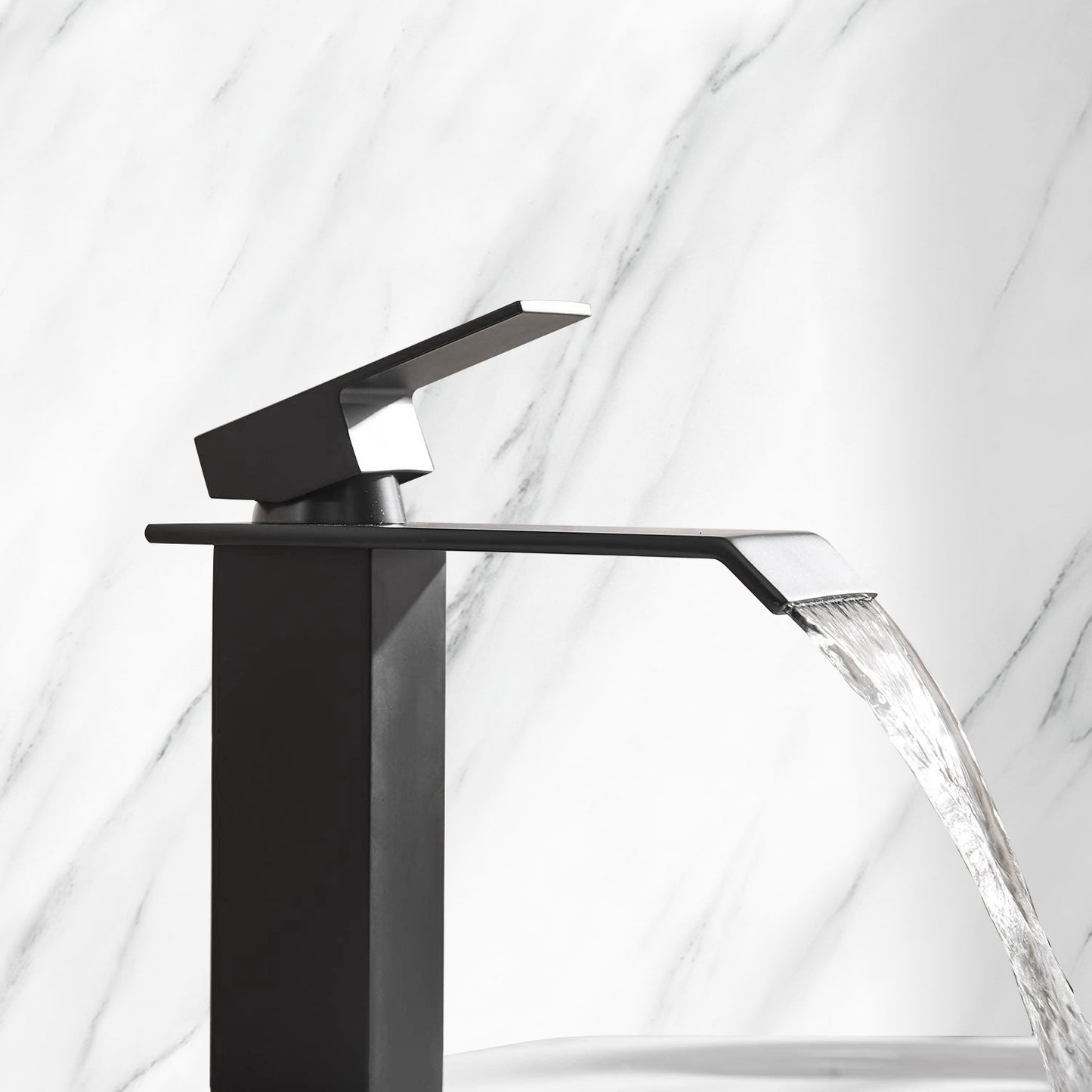 Waterfall Spout Bathroom Faucet,Single Handle Bathroom Vanity Sink Faucet