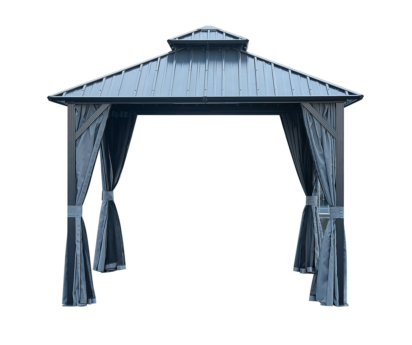 10*10FT patic gazebo,alu gazebo with steel canopy,Outdoor Permanent Hardtop Gazebo Canopy for Patio, Garden, Backyard