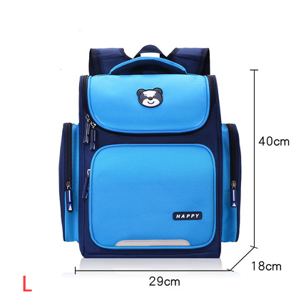 Color: Sky Blue, Size: L - Primary Student School Bag