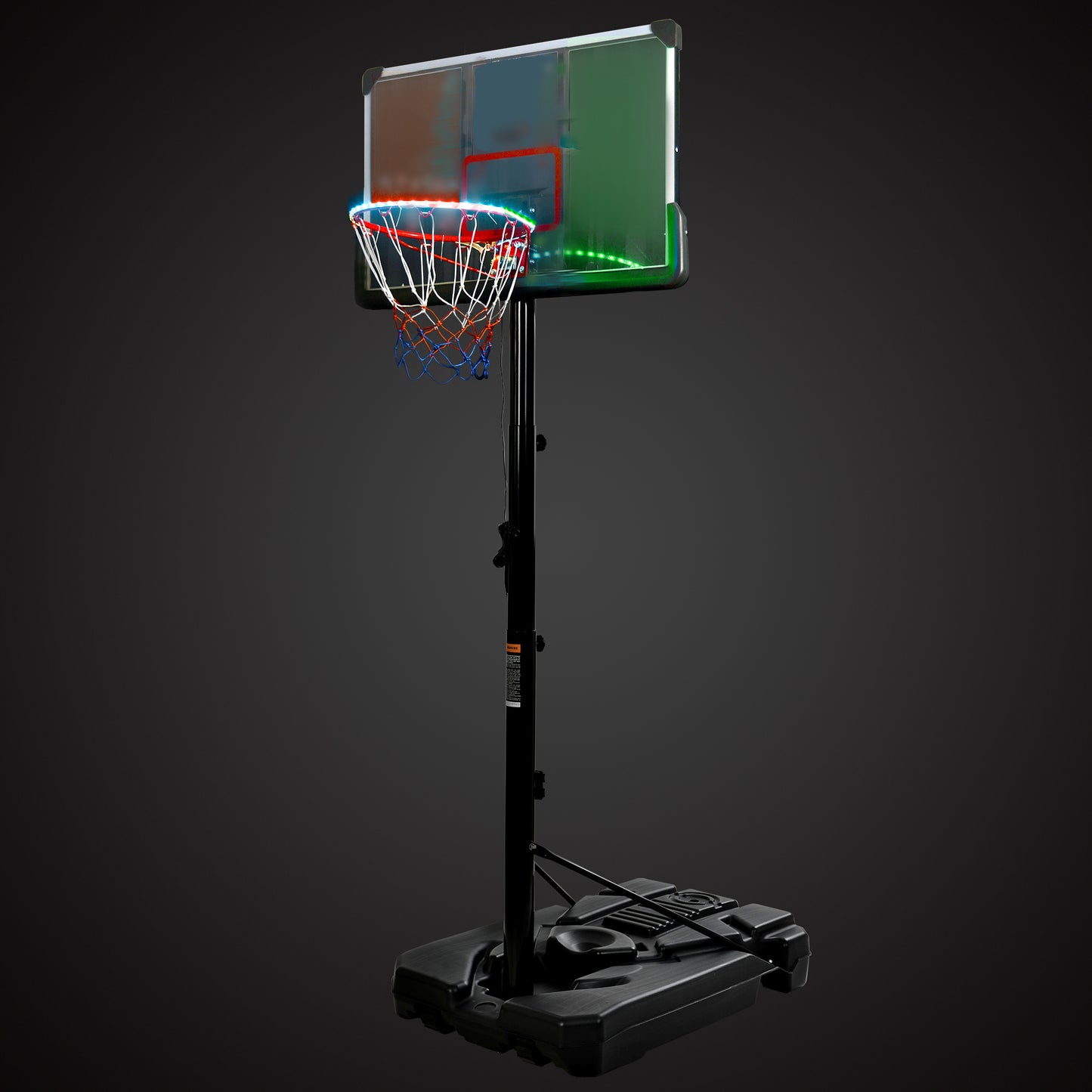 Portable Basketball Hoop Basketball System 6.6-10ft Height Adjustment for Youth Adults LED Basketball Hoop Lights, Colorful lights, Waterproof，Super Bright to Play at Night Outdoors,Good Gift for Kids