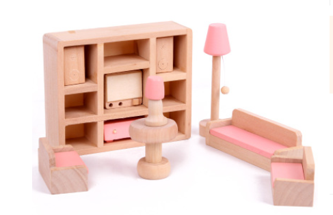 High-end DIY creative puzzle mini simulation small furniture play house children's wooden toys