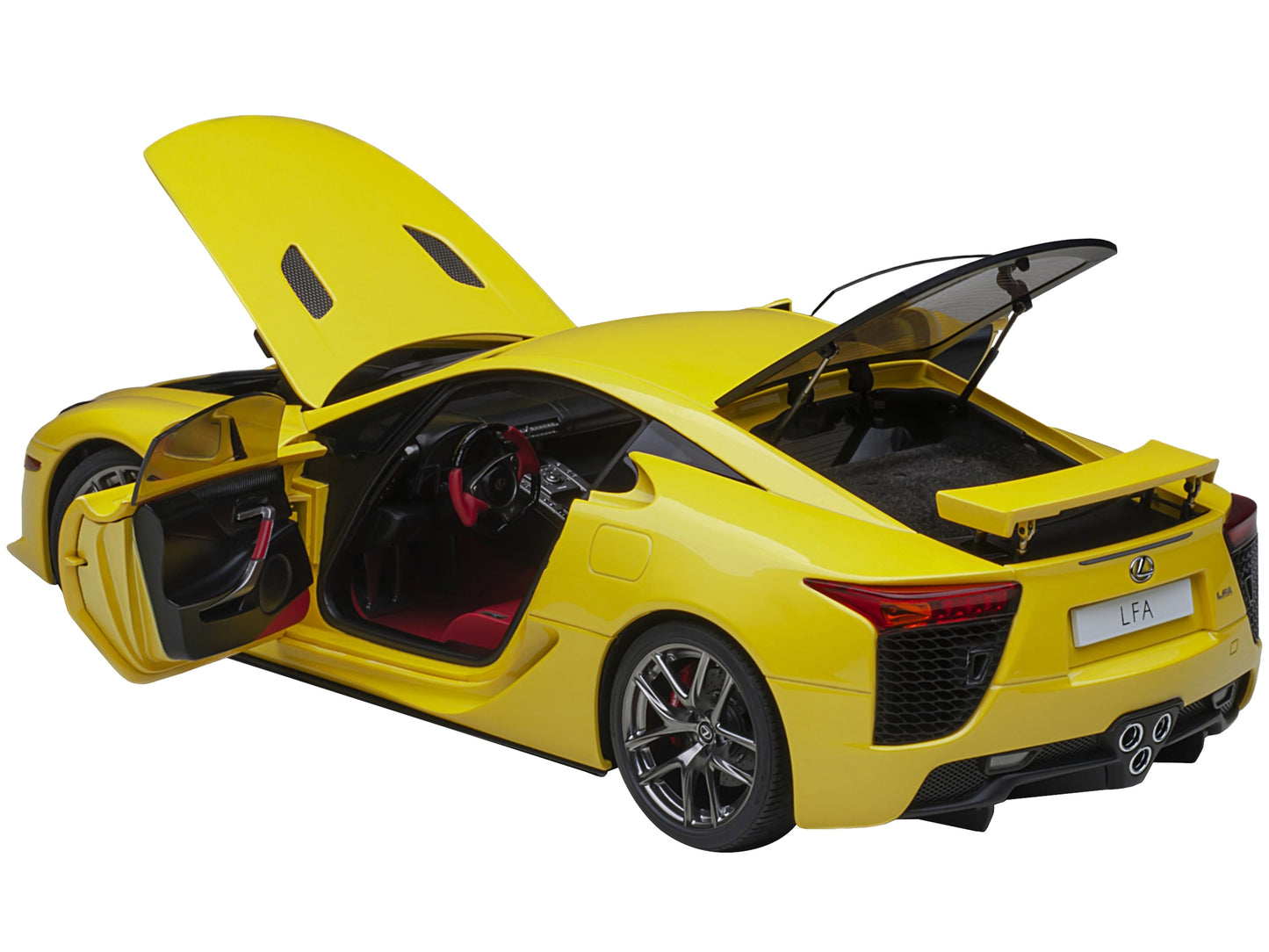 Lexus LFA Pearl Yellow with Red and Black Interior 1/18 Model Car by Autoart
