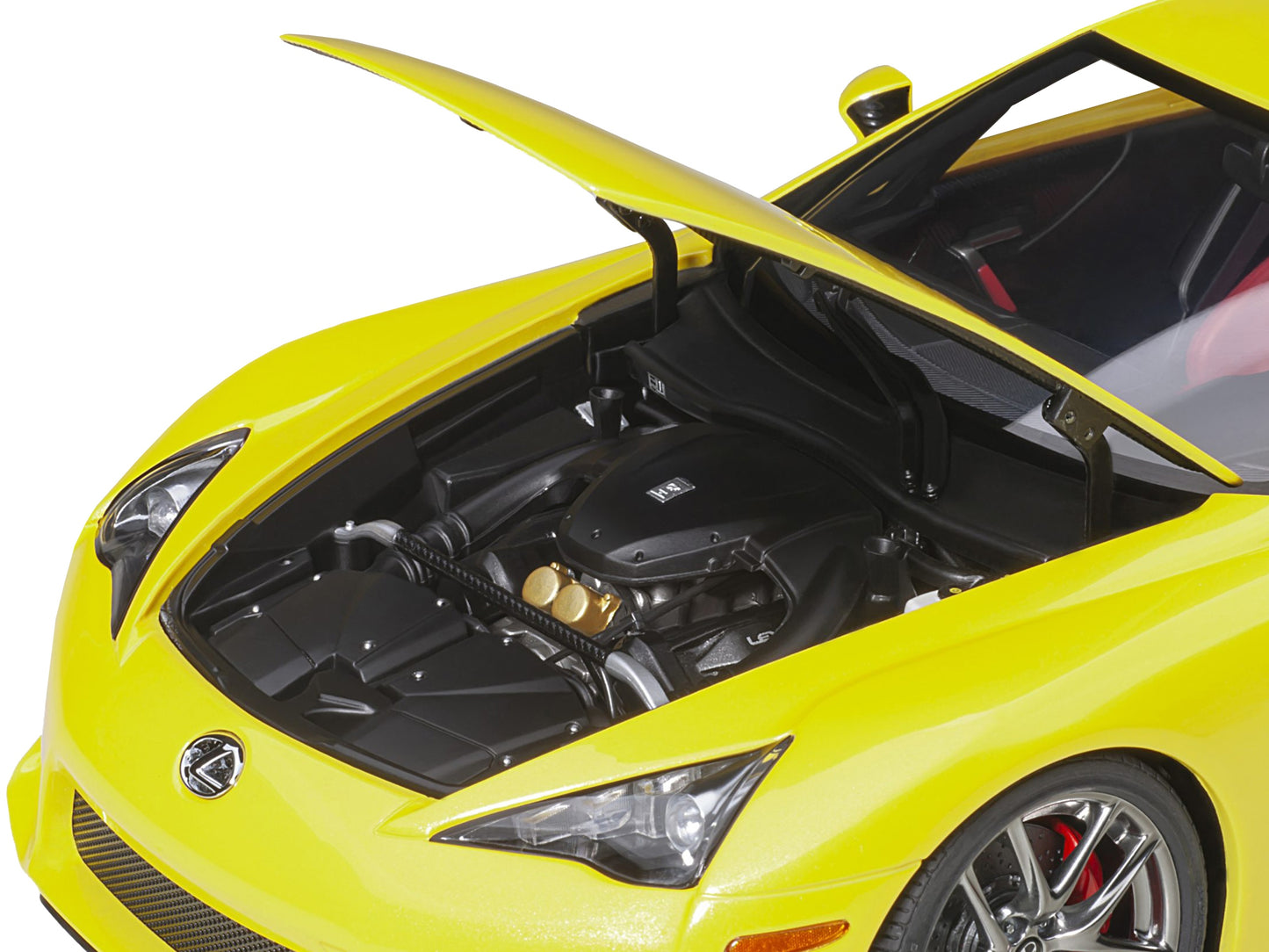 Lexus LFA Pearl Yellow with Red and Black Interior 1/18 Model Car by Autoart