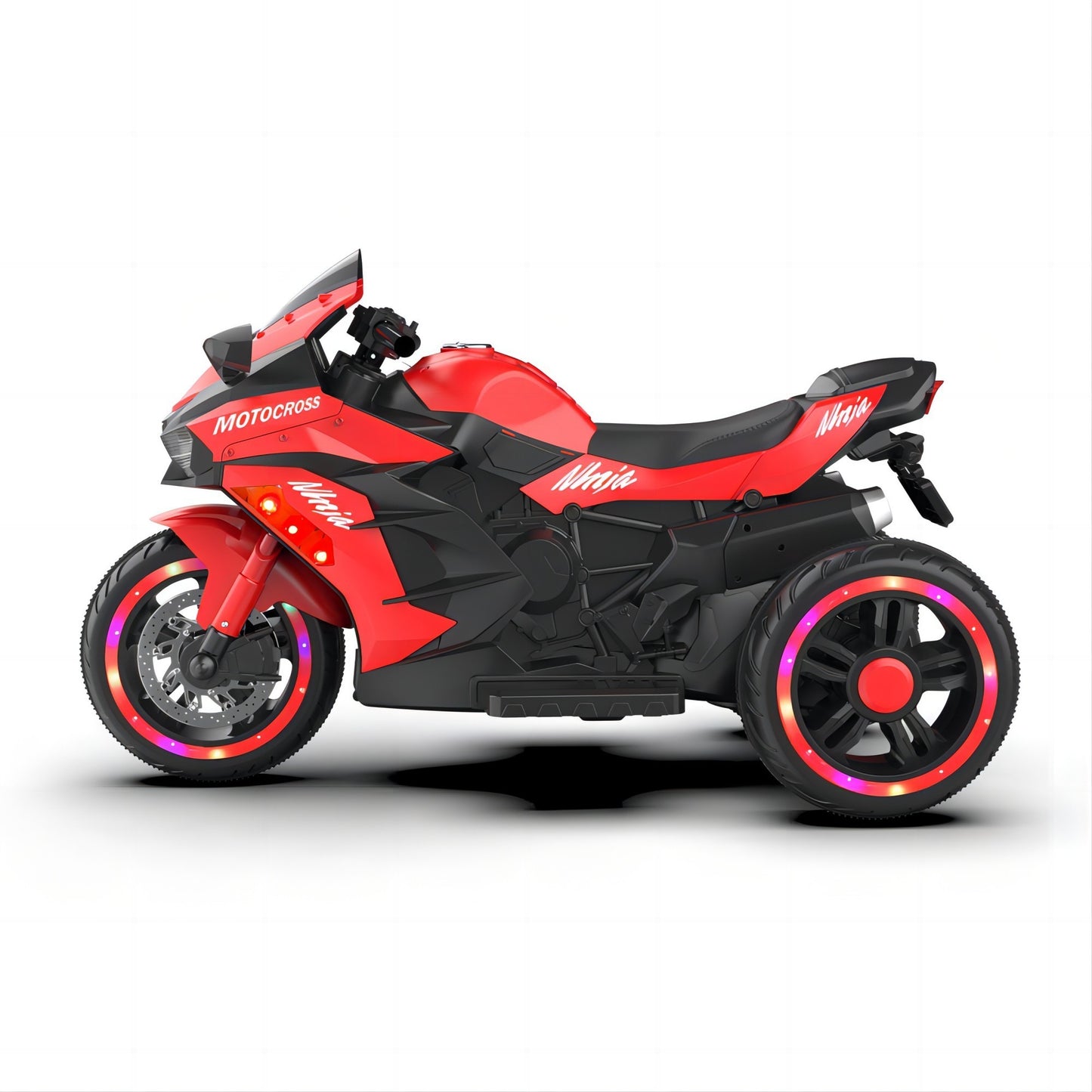 12V Battery Motorcycle, 3 Wheel Motorcycle, Kids Rechargeable Riding Motorized Car - Red