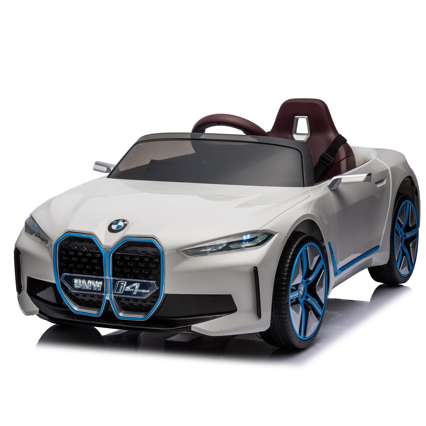 Licensed BMW I4,12v Kids ride on car 2.4G W/Parents Remote Control,electric car for kids,Three speed adjustable,Power display, USB,MP3 ,Bluetooth,LED light,Two-point safety belt,story