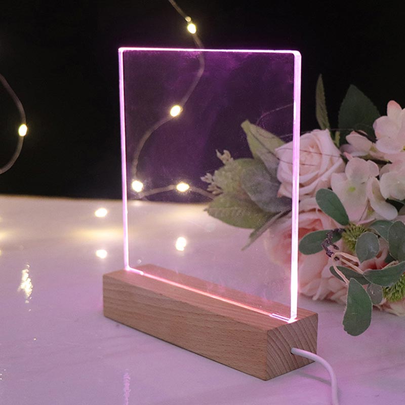 LED Note Board Light With Pen USB Message Board Night Light Creative Acrylic White Lamp For Bedroom Children Girls Friend Gifts