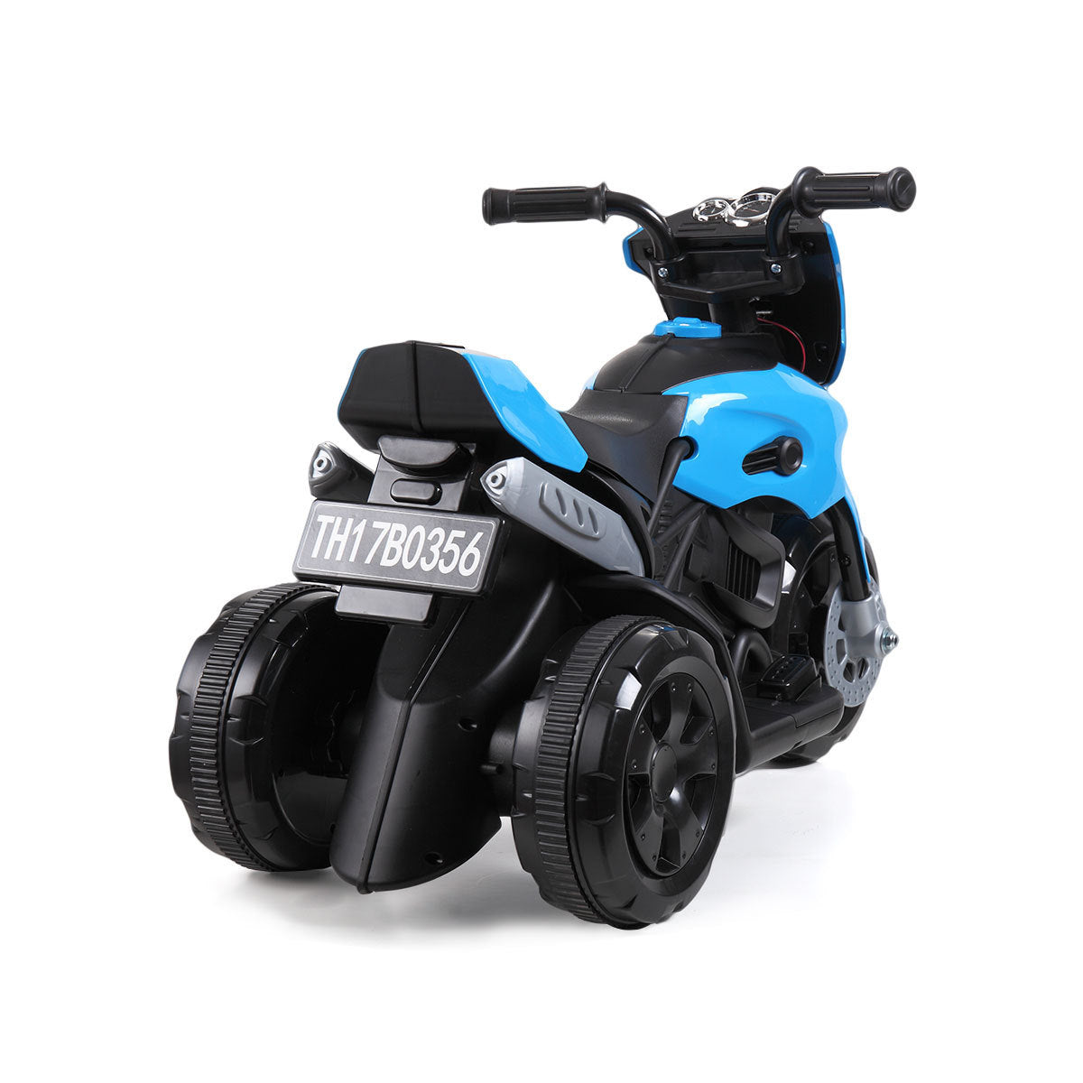 6V Kids Ride On Motorcycle with Headlights, Battery-Powered 3-Wheel Bicycle - Blue