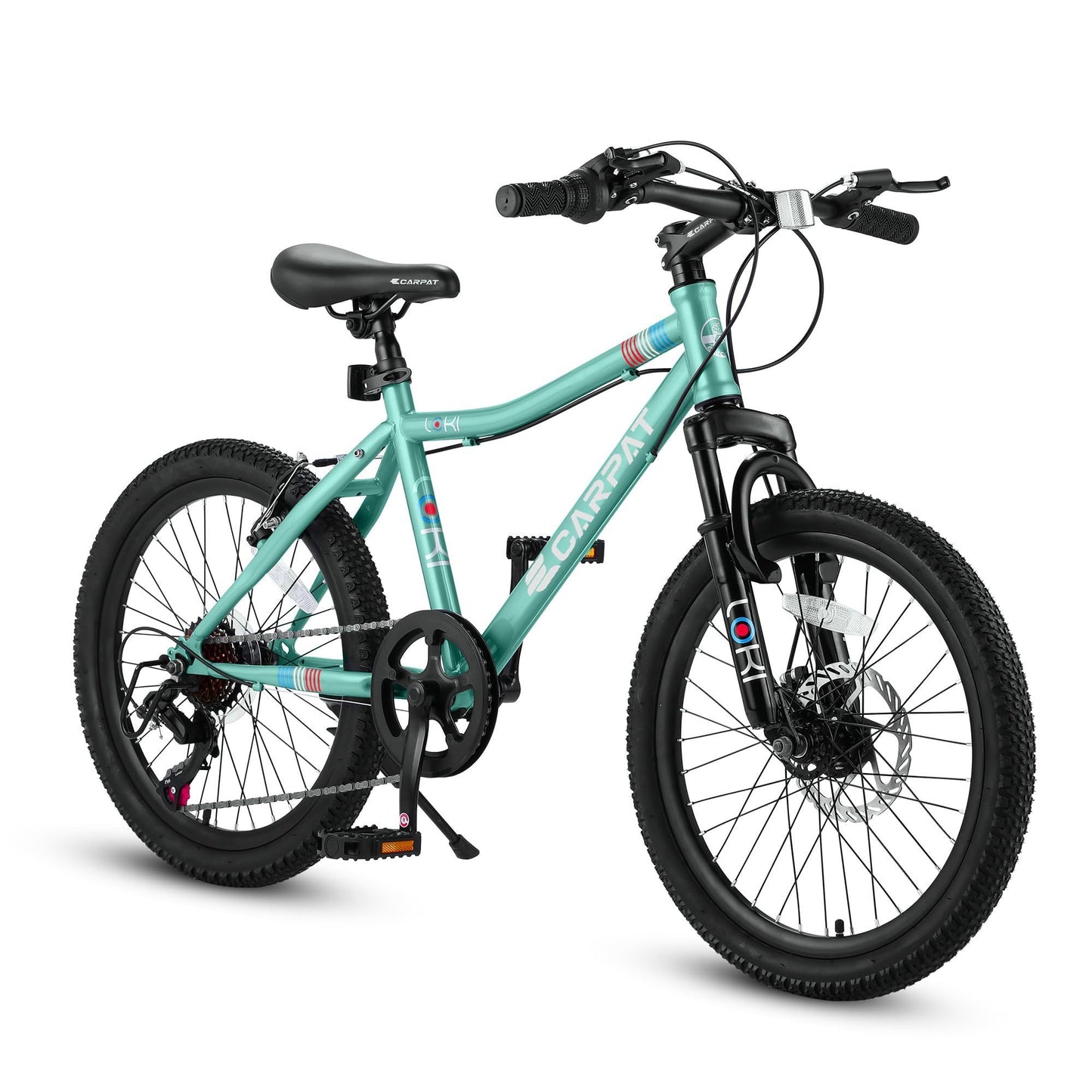 S20101 Ecarpat 20 Inch Kids Bike, Boys Girls Mountain Bike Ages 8-12, 7 Speed Teenager Children Kids' Bicycles, Front Suspension Disc U Brake, 14 Inch Height Steel Frame