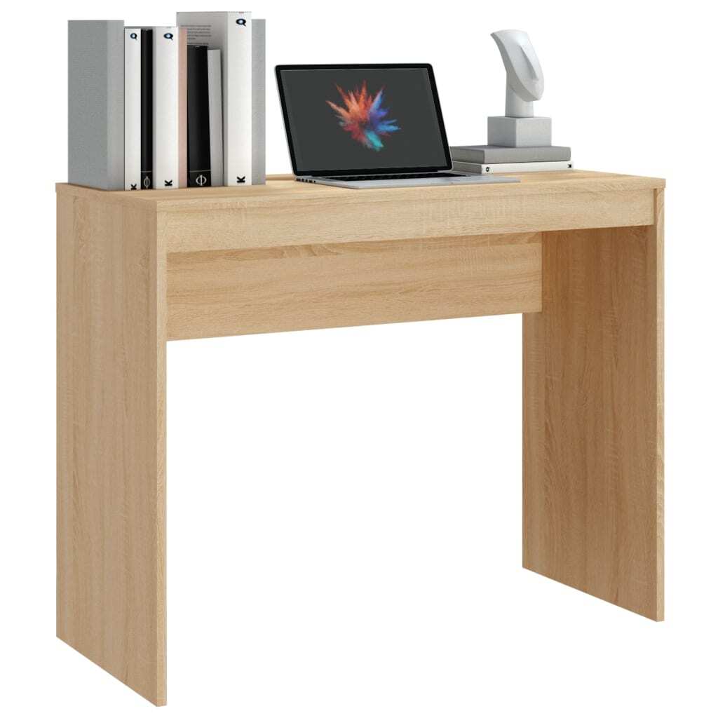 vidaXL Desk Sonoma Oak 35.4"x15.7"x28.3" Engineered Wood