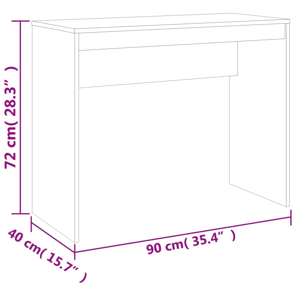 vidaXL Desk Sonoma Oak 35.4"x15.7"x28.3" Engineered Wood