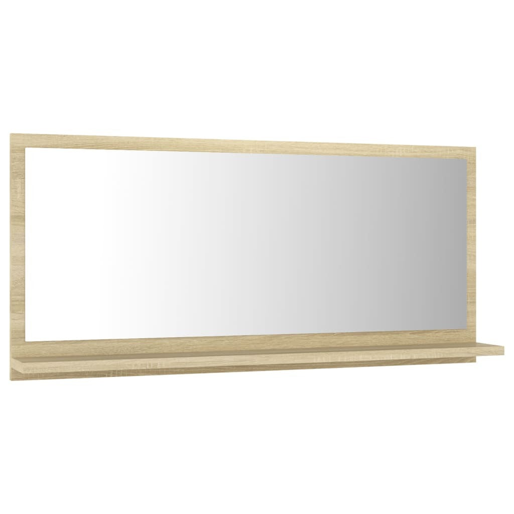 vidaXL Bathroom Mirror Sonoma Oak 31.5"x4.1"x14.6" Engineered Wood