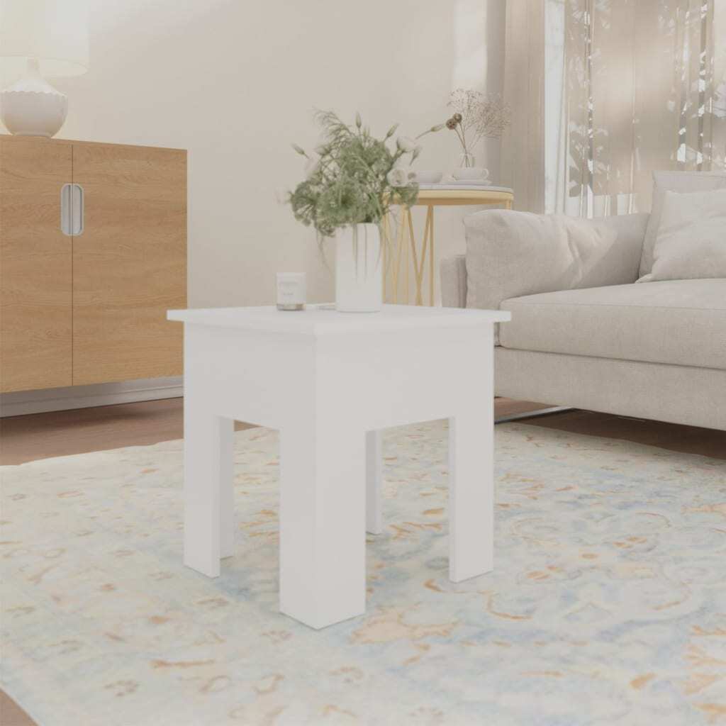 vidaXL Coffee Table White 15.7"x15.7"x16.5" Engineered Wood