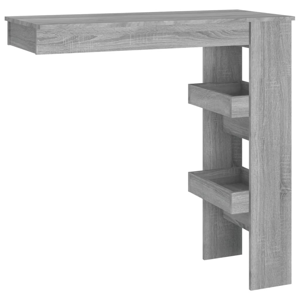 vidaXL Wall Bar Table Gray Sonoma 40.2"x17.7"x40.7" Engineered Wood