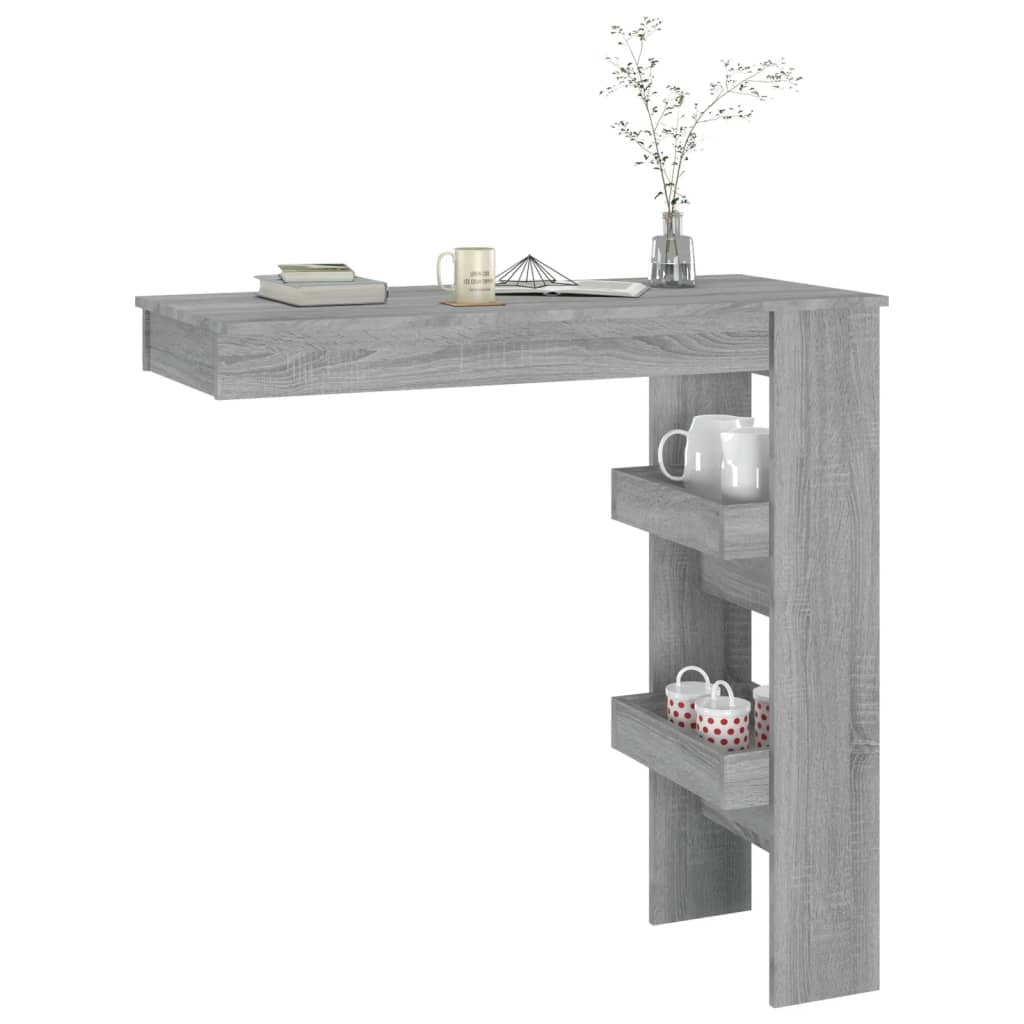 vidaXL Wall Bar Table Gray Sonoma 40.2"x17.7"x40.7" Engineered Wood