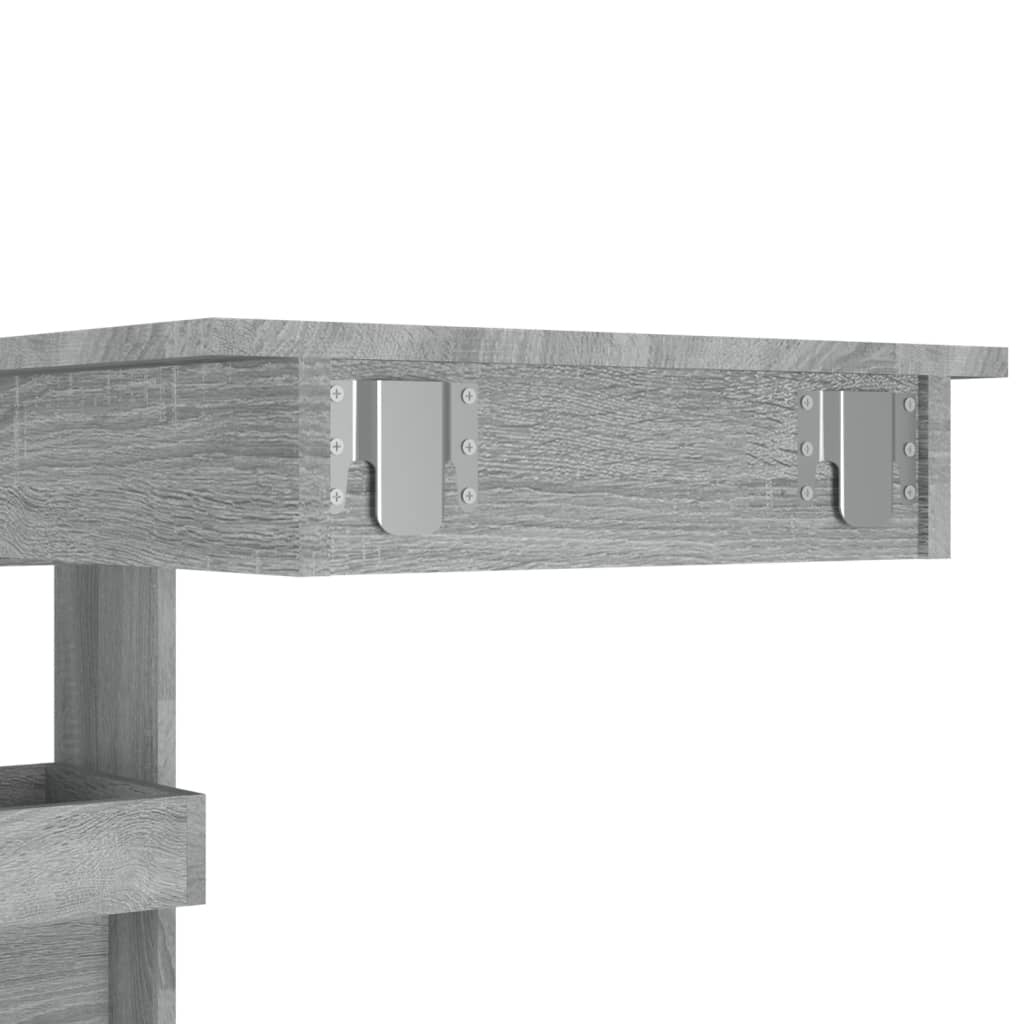 vidaXL Wall Bar Table Gray Sonoma 40.2"x17.7"x40.7" Engineered Wood