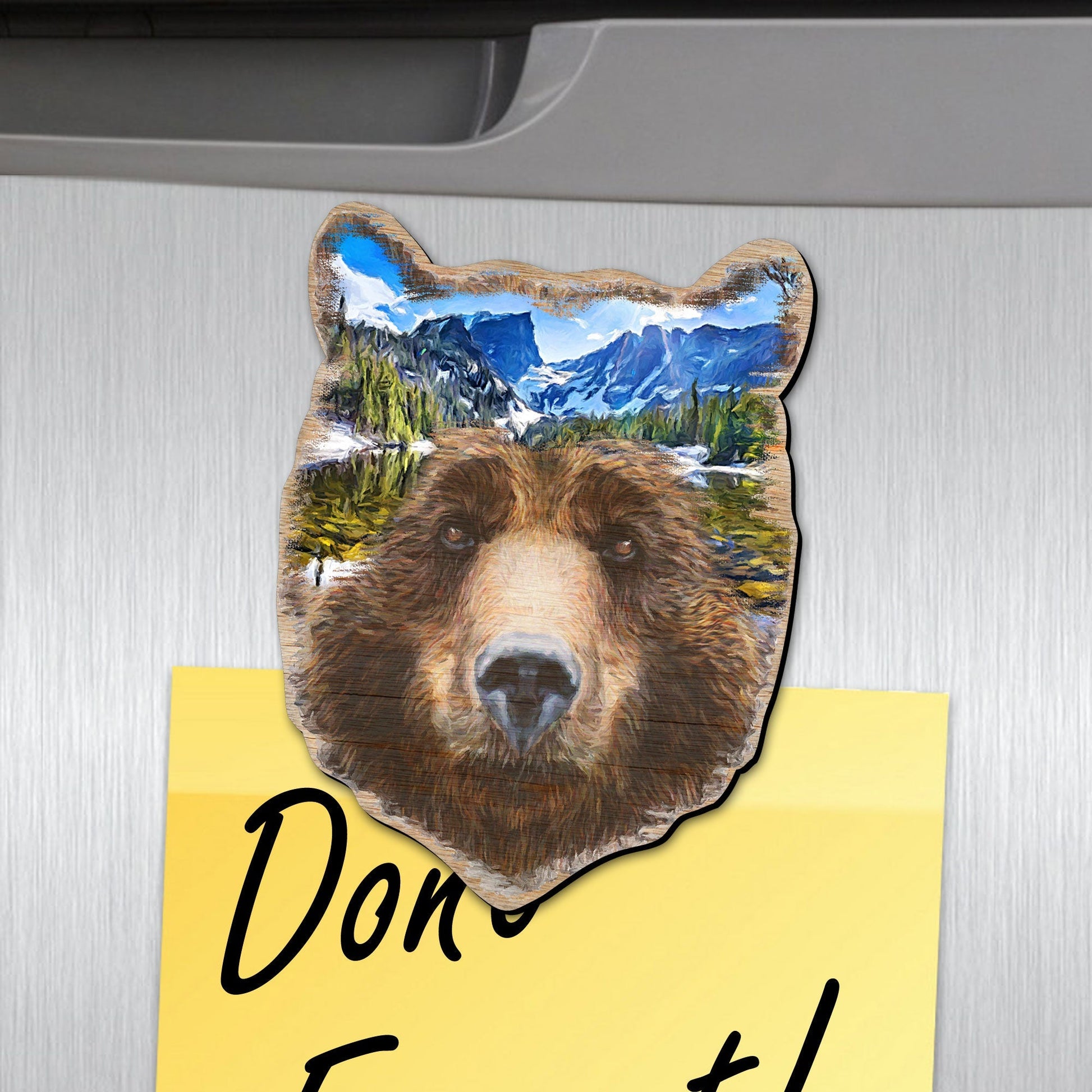 Bear Face Shaped Refrigerator Magnets Set of 3-0