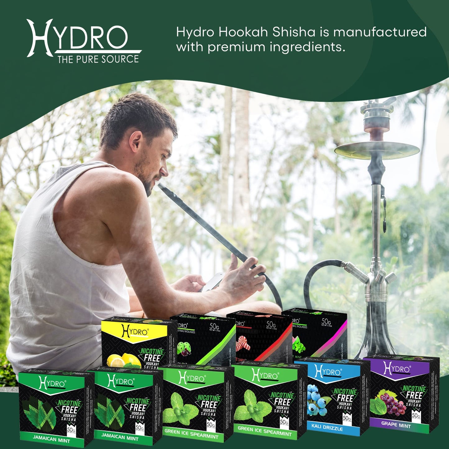 100% Tobacco and Nicotine Free Premium Hydro Herbal Hookah Shisha Molasses Flavor LOT of 12