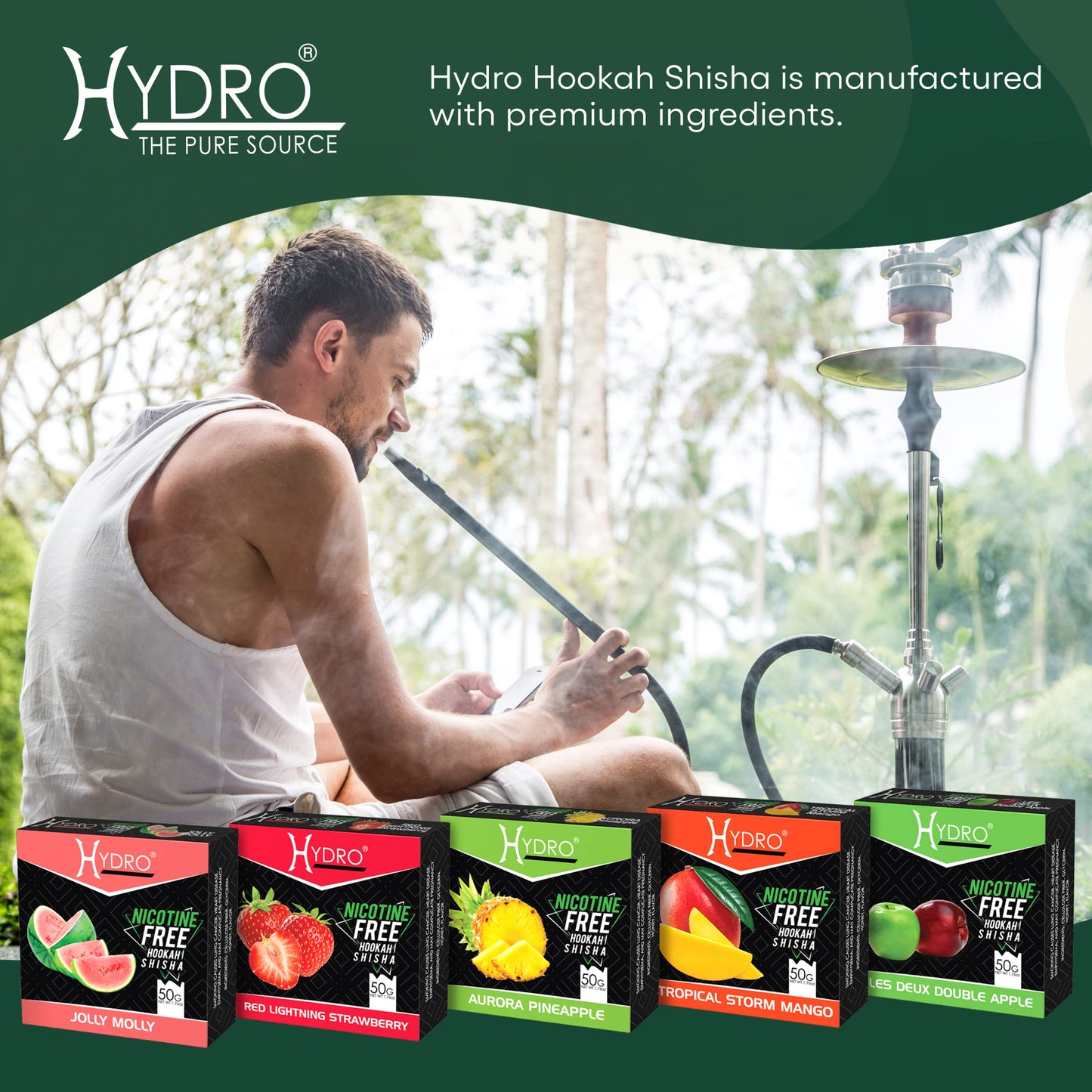 100% Tobacco and Nicotine Free Premium Hydro Herbal Hookah Shisha Molasses Flavor LOT of 12