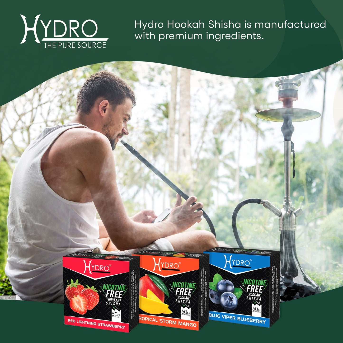 100% Tobacco and Nicotine Free Premium Hydro Herbal Hookah Shisha Molasses Flavor LOT of 12