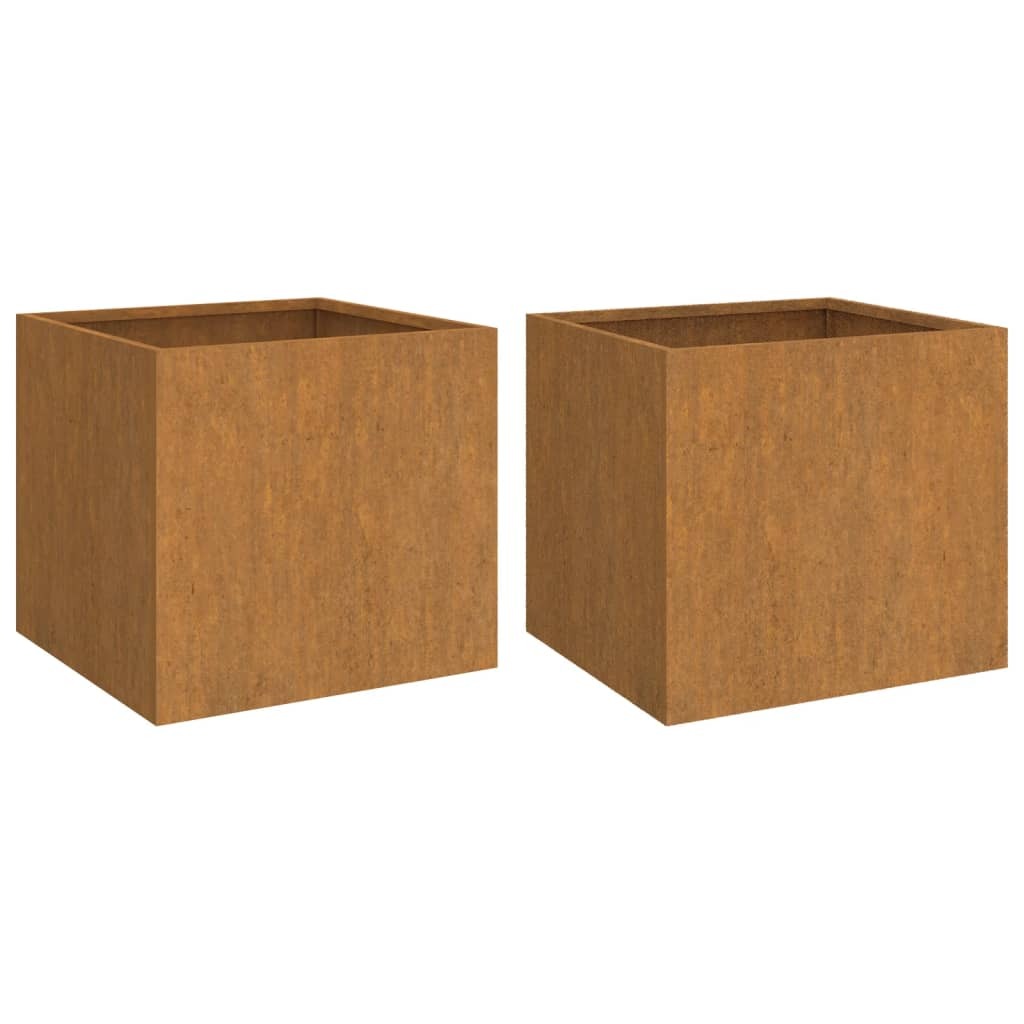 vidaXL Planters 2 pcs 12.6"x11.8"x11.4" Corten Steel