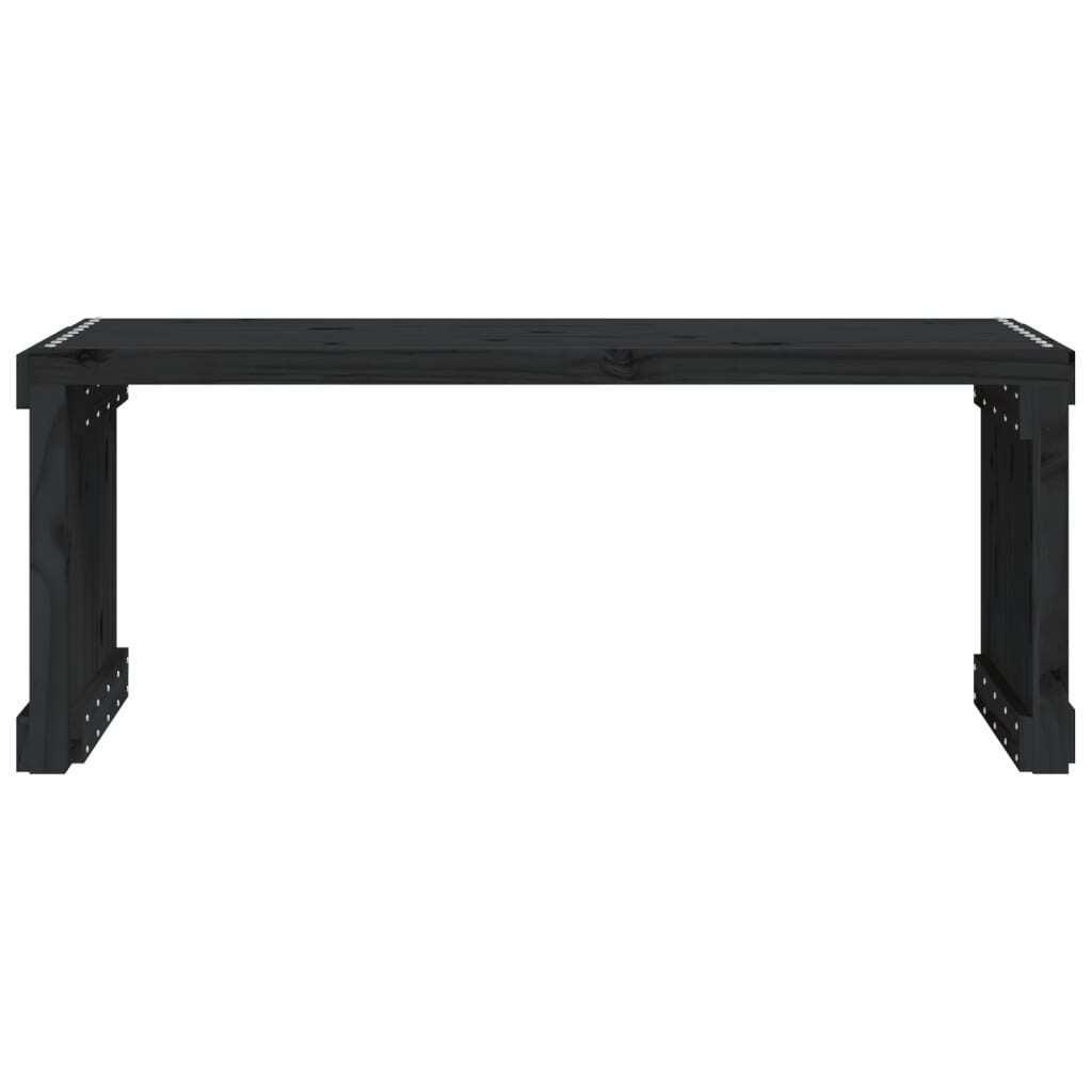 vidaXL Patio Bench Extendable Black 83.7"x15.9"x17.7" Solid Wood Pine