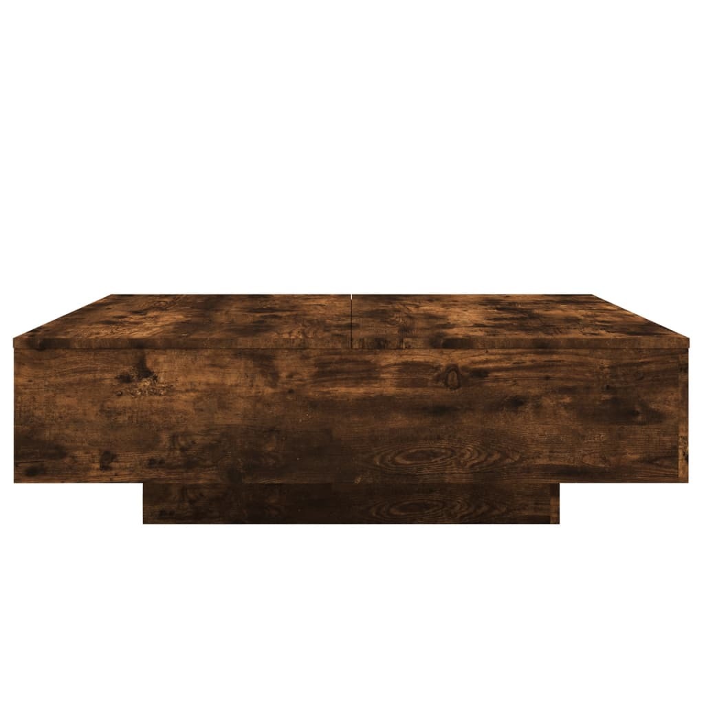 vidaXL Coffee Table with LED Lights Smoked Oak 39.4"x39.4"x12.2"