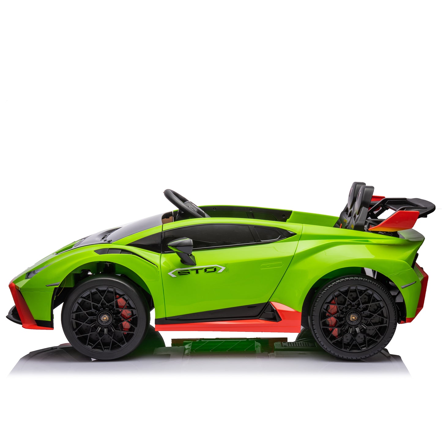 Lamborghini Huracan Sto 24V Kids Electric Ride-On Drift Car: Speeds 1.86-5.59 MPH, Ages 3-8, Foam Front Wheels, 360° Spin, LED Lights, Dynamic Music, Early Learning, USB Port, Drift Feature