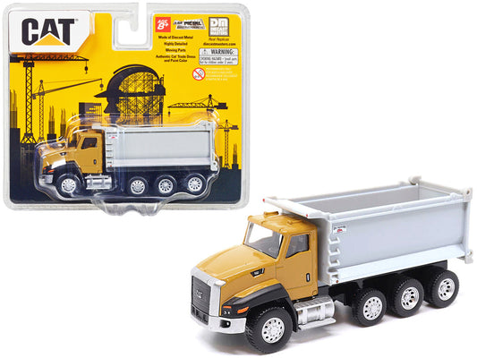 CAT Caterpillar CT660 Dump Truck Yellow and Gray 1/64 Diecast Model by Diecast Masters-0