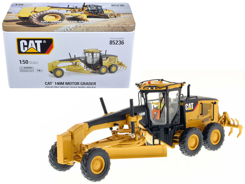 CAT Caterpillar 140M Motor Grader with Operator "High Line Series" 1/50 Diecast Model by Diecast Masters-0