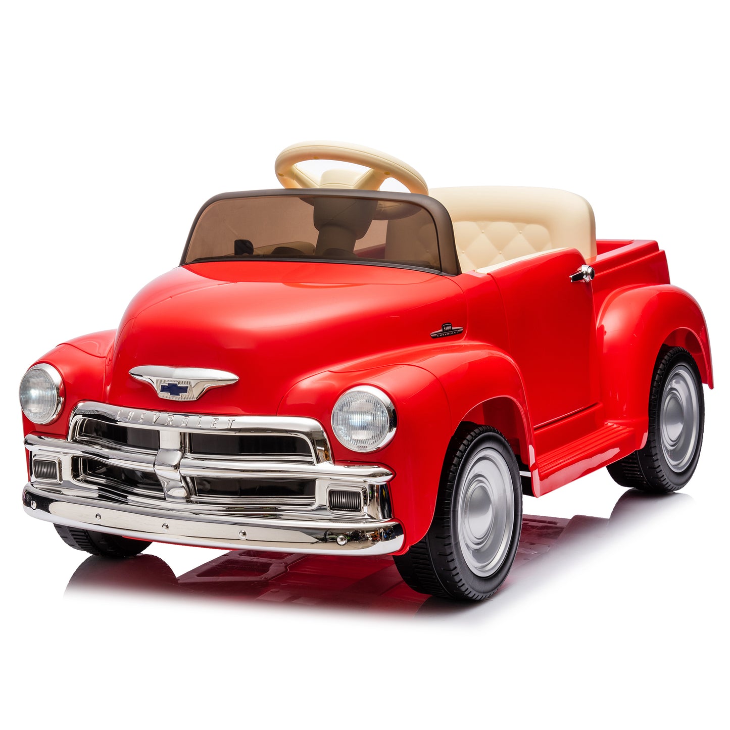 12V Kids Ride On truck car w/parents control, Licensed Chevrolet 3100 pickup,electric car for kid,Vintage modeling,3 speeds,LED Lights,Bluetooth,USB,High-power up to 4.35 km/h,age 3+