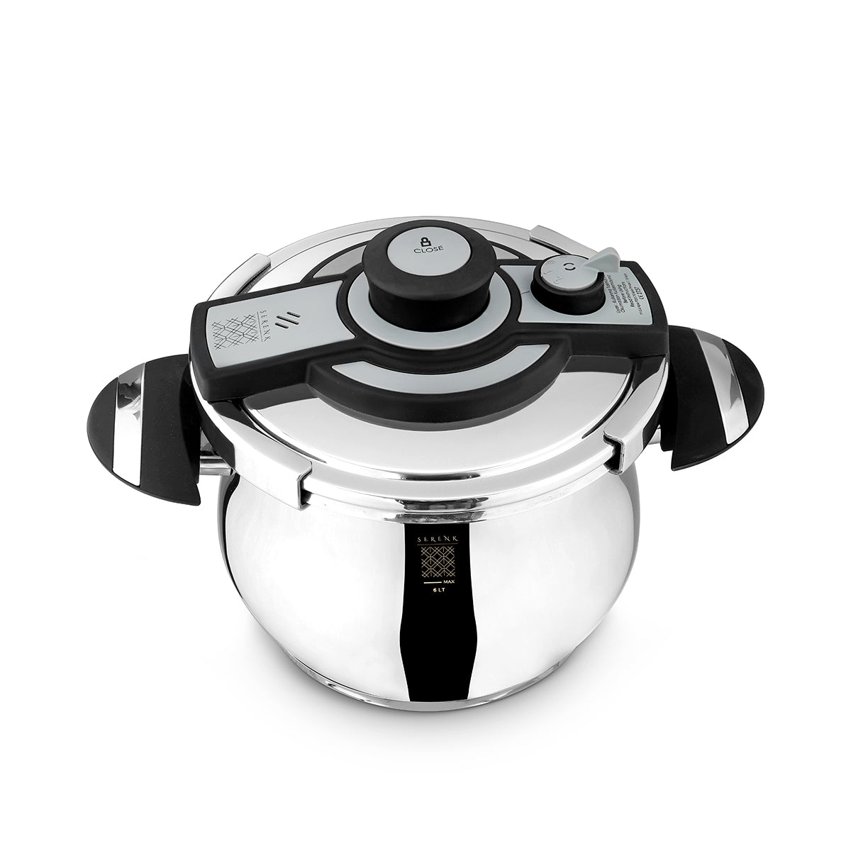 "Serenk Definition" A+ Stainless Steel 6 L (6.3 QT) Pressure Cooker-1