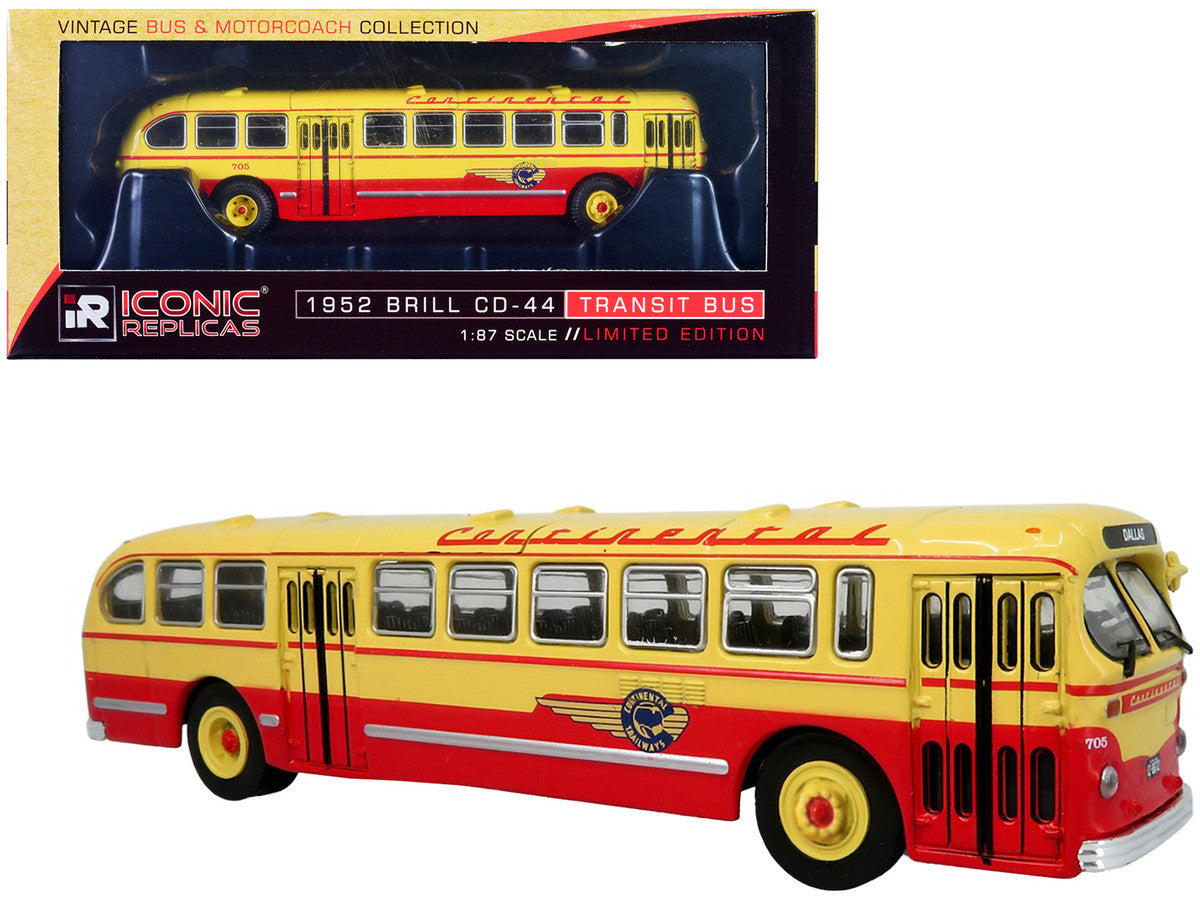 1952 CCF-Brill CD-44 Transit Bus Continental Trailways "Dallas" "Vintage Bus & Motorcoach Collection" 1/87 (HO) Diecast Model by Iconic Replicas-0