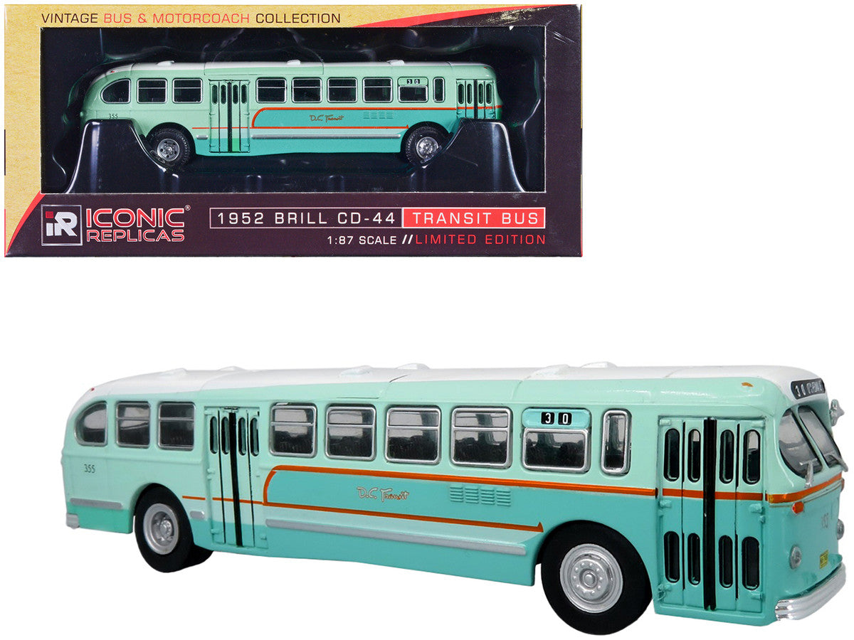 1952 CCF-Brill CD-44 Transit Bus DC Transit "30 17th & Penna SE" "Vintage Bus & Motorcoach Collection" 1/87 (HO) Diecast Model by Iconic Replicas-0