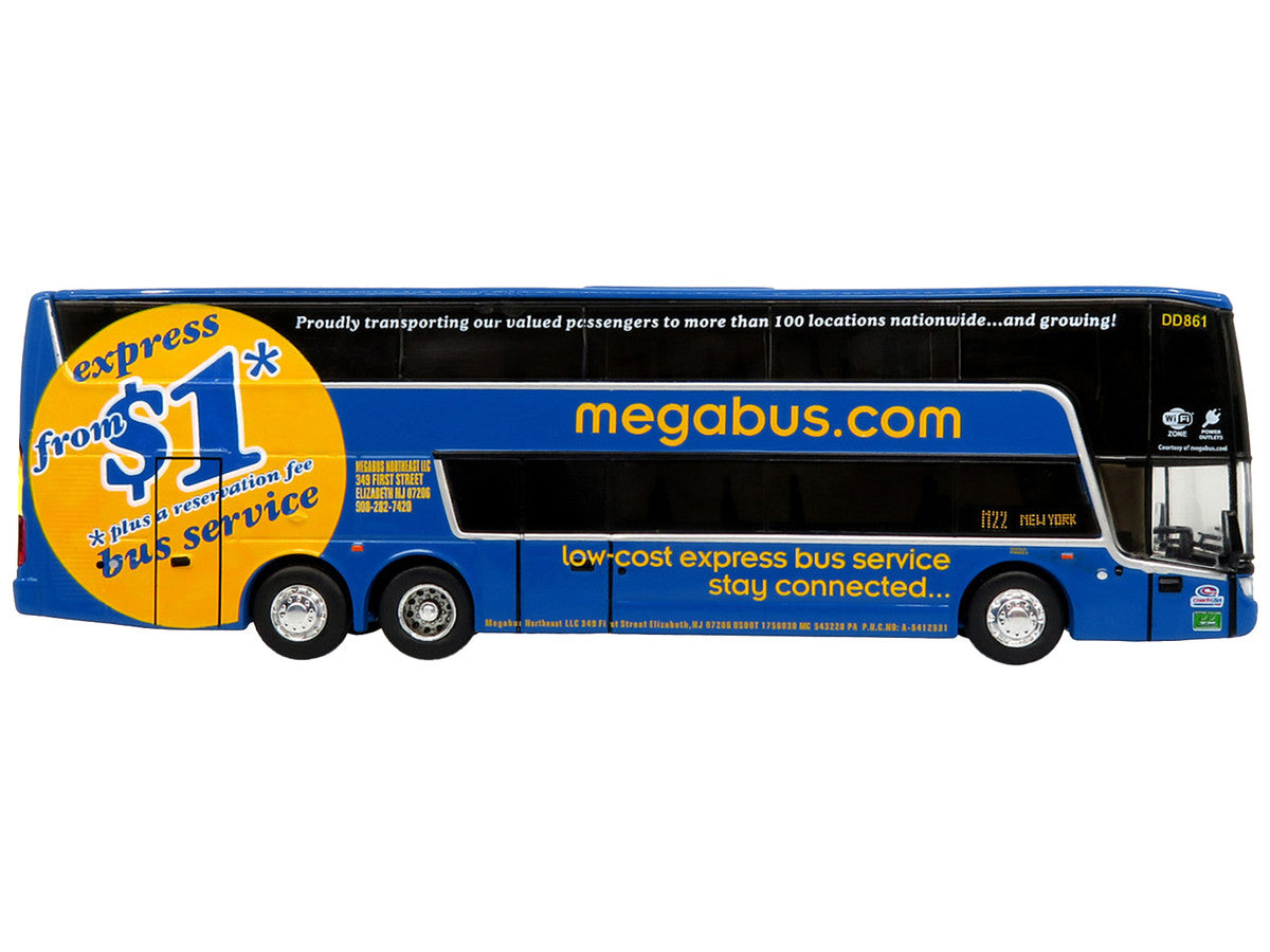 Van Hool TDX Double Decker Coach Bus "Megabus" "M22 Boston to New York" "The Bus & Motorcoach Collection" Limited Edition to 504 pieces Worldwide 1/87 (HO) Diecast Model by Iconic Replicas-1