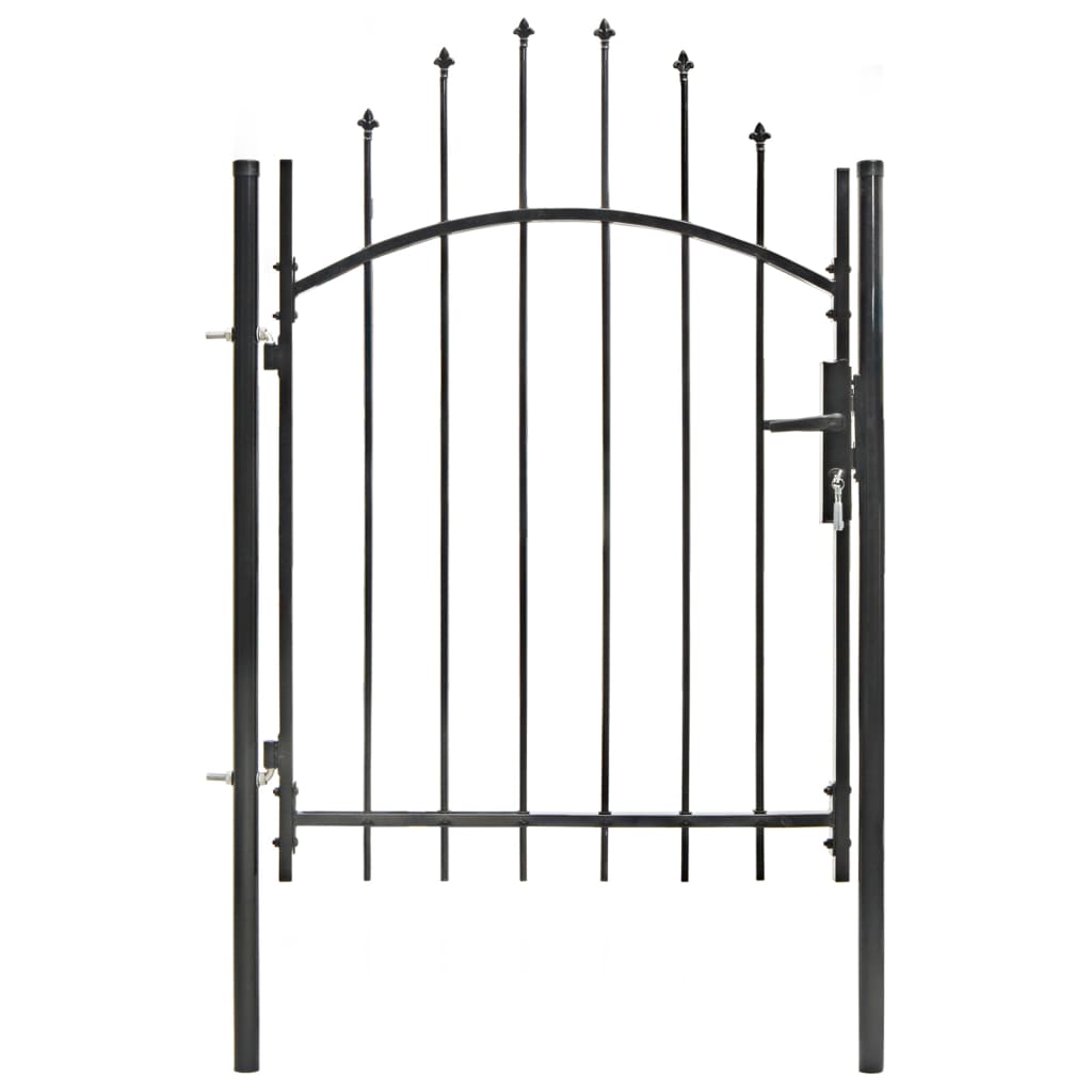 vidaXL Fence Gate Metal Fence Post Garden Gate for Outdoor Patio Lawn Steel-11