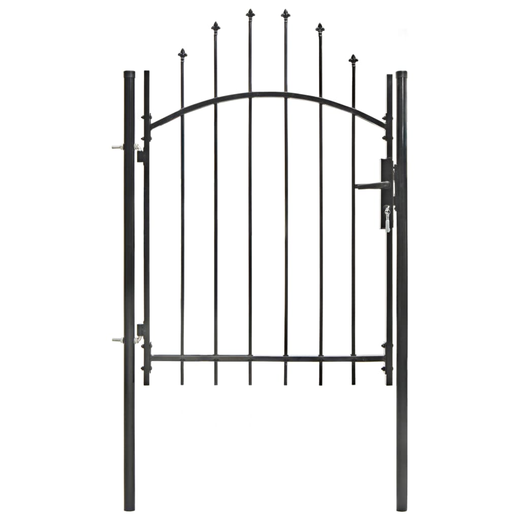 vidaXL Fence Gate Metal Fence Post Garden Gate for Outdoor Patio Lawn Steel-8