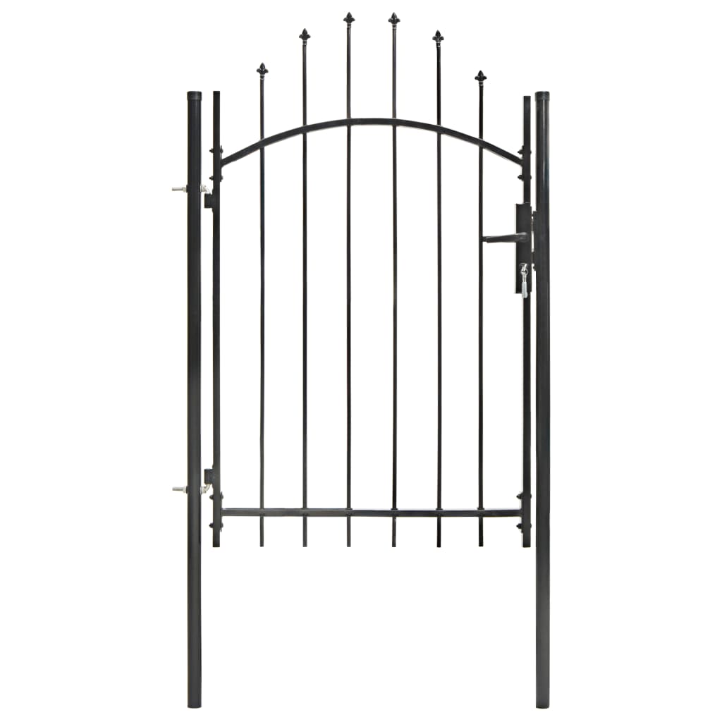 vidaXL Fence Gate Metal Fence Post Garden Gate for Outdoor Patio Lawn Steel-6