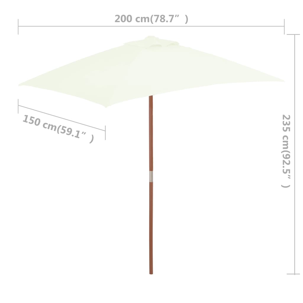 vidaXL Outdoor Umbrella Parasol Pully System Patio Sunshade Bamboo and Wood-25