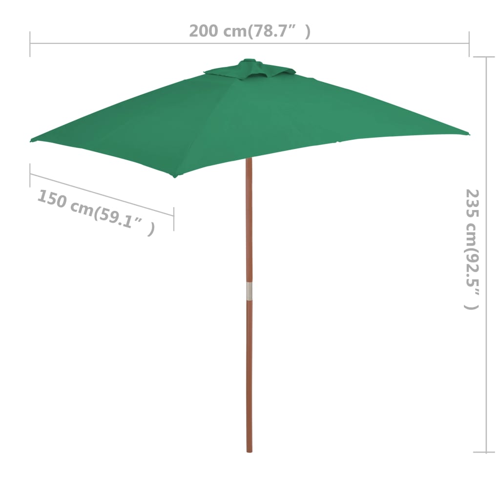 vidaXL Outdoor Umbrella Parasol Pully System Patio Sunshade Bamboo and Wood-20