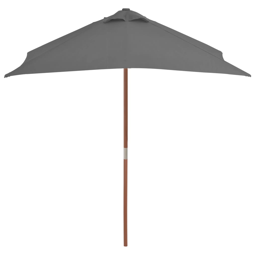 vidaXL Outdoor Umbrella Parasol Pully System Patio Sunshade Bamboo and Wood-3