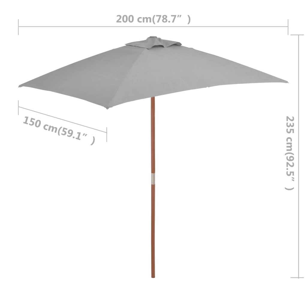 vidaXL Outdoor Umbrella Parasol Pully System Patio Sunshade Bamboo and Wood-10