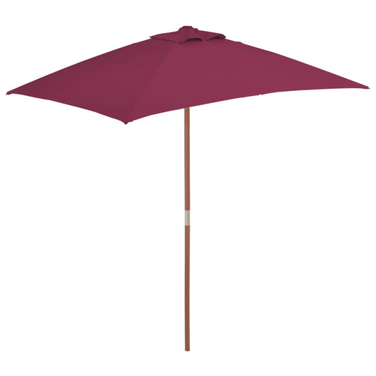 vidaXL Outdoor Umbrella Parasol Pully System Patio Sunshade Bamboo and Wood-0