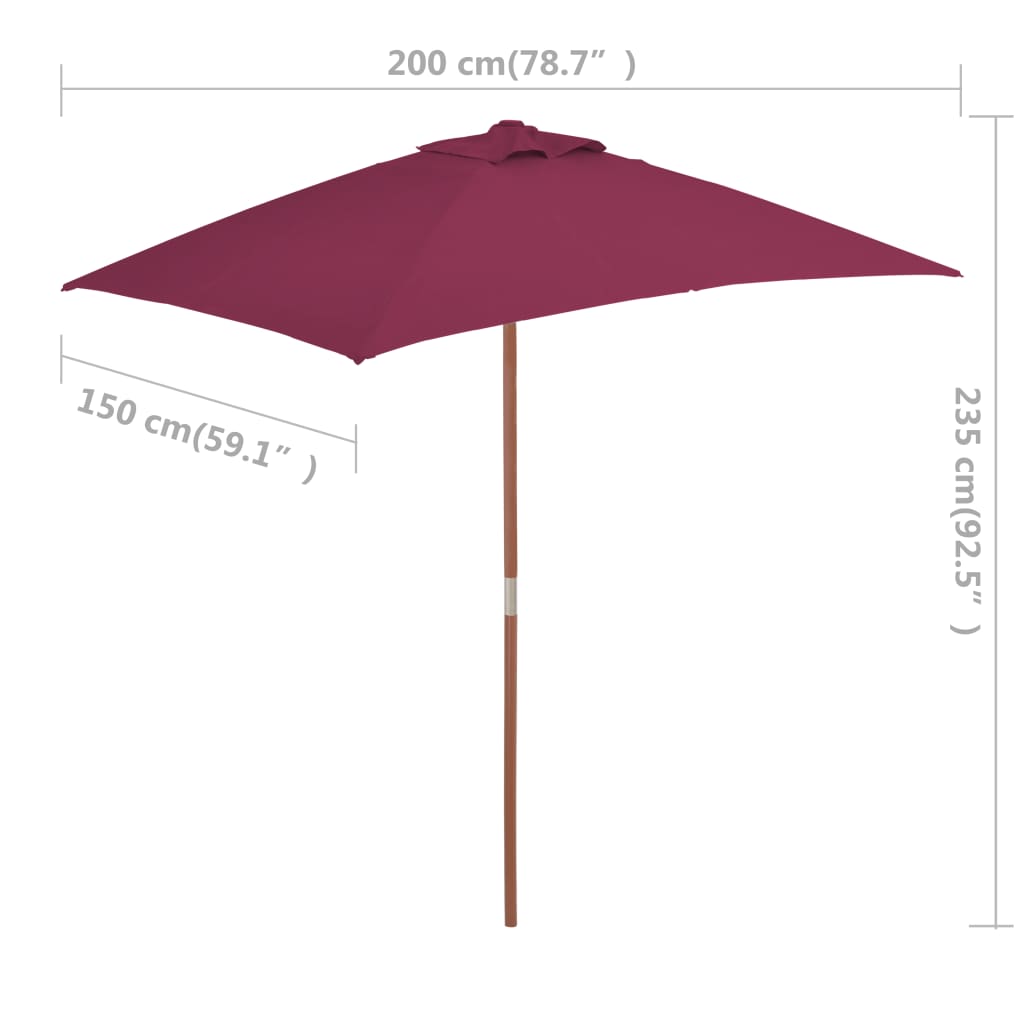 vidaXL Outdoor Umbrella Parasol Pully System Patio Sunshade Bamboo and Wood-12