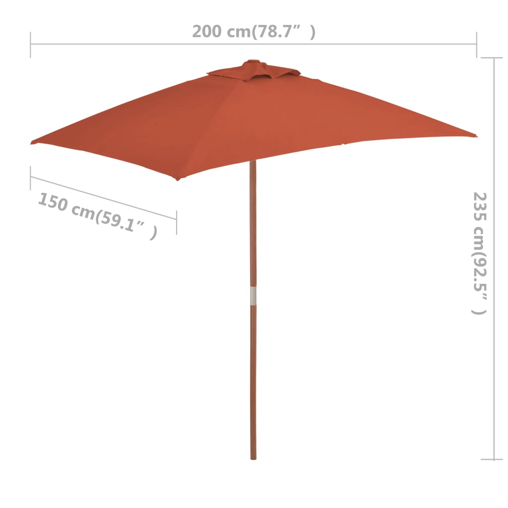 vidaXL Outdoor Umbrella Parasol Pully System Patio Sunshade Bamboo and Wood-29