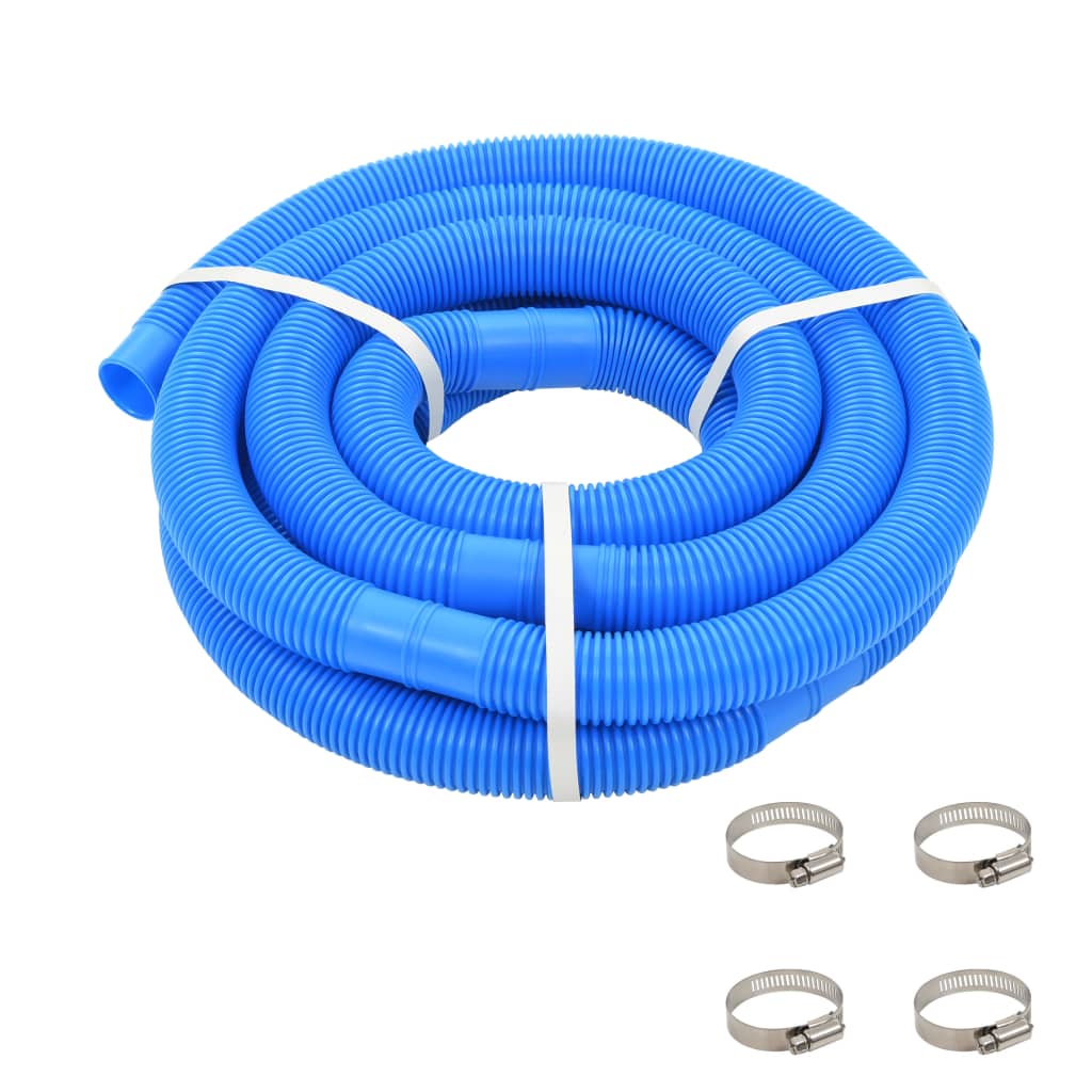 vidaXL Vacuum Hose Pool Hose with 4 Clamps Vacuum Cleaner Hose 1.5" 19.7'-0