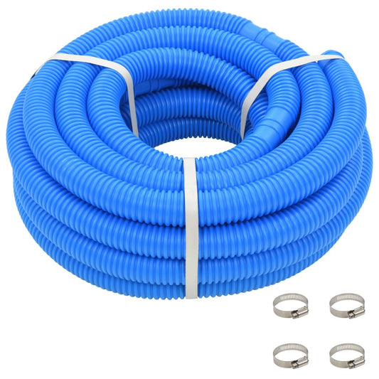 vidaXL Vacuum Hose Pool Hose with 4 Clamps Vacuum Cleaner Hose 1.5" 19.7'-20