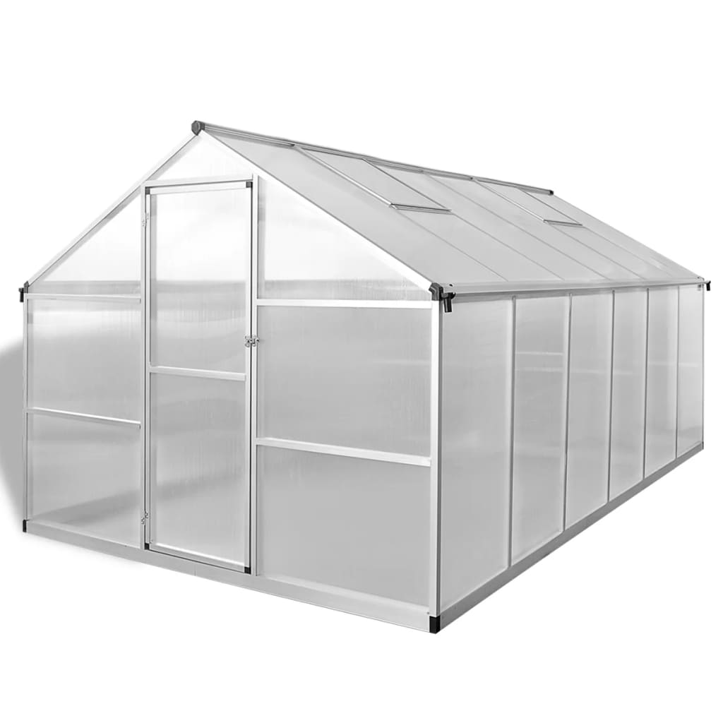 vidaXL Greenhouse Outdoor Grow House Green House with Base Frame Aluminum-27