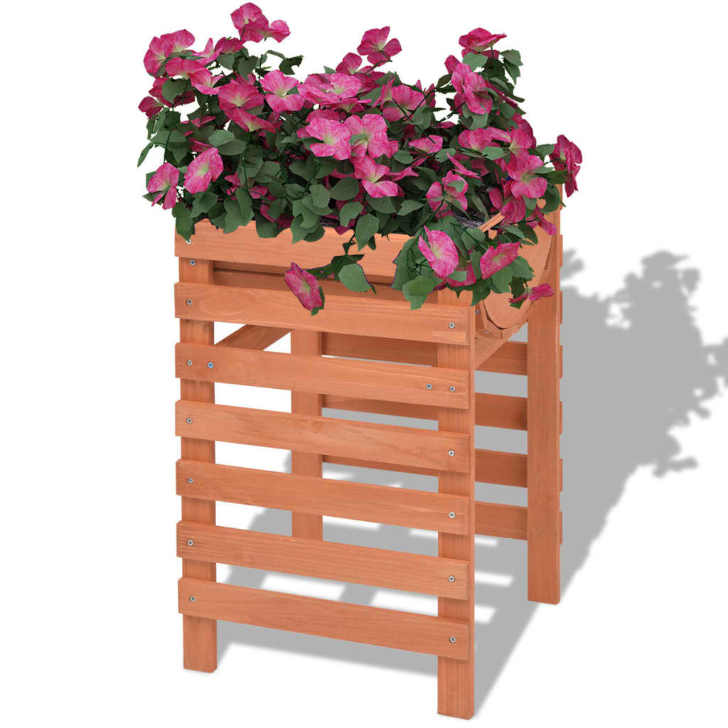 vidaXL Planter Raised Flower Bed with Lining Patio Plant Box Solid Fir Wood-1